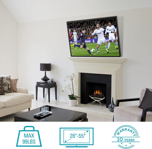 MOUNTUP Tilting TV Wall Mount Bracket for 26-55 Inch Flat Screen TVs/ Curved TVs, Low Profile TV Wall Mount TV Bracket - Easy to Install On 12" or 16" Studs, VESA 400x400mm Weight up to 99 LBS, MU0007